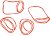 sketch of large pasta noodles 